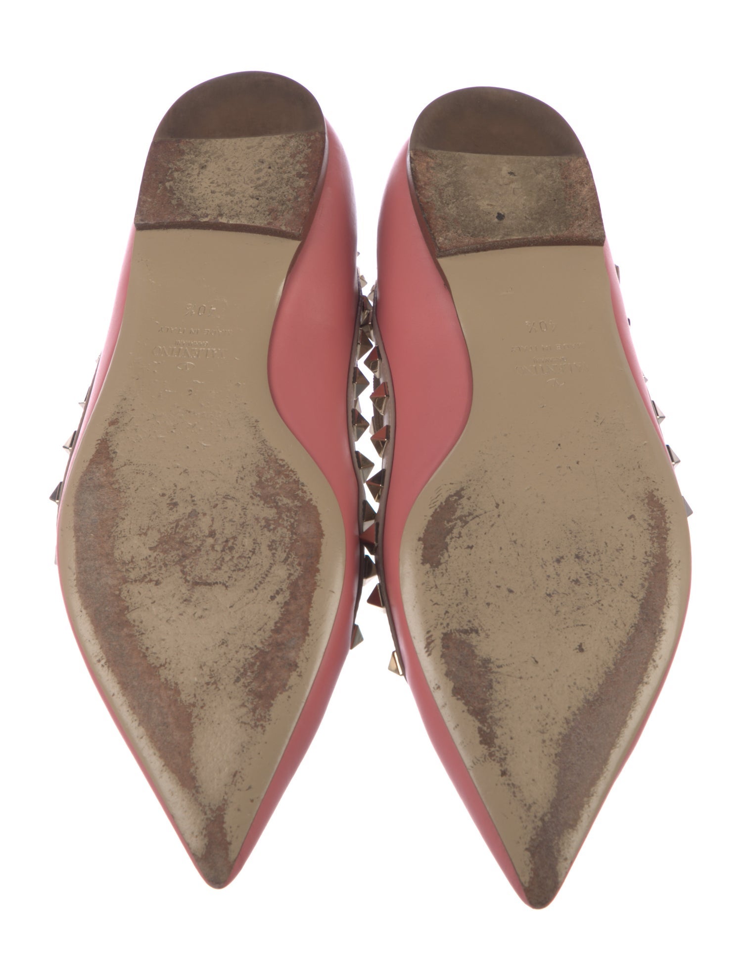 Valentino Rockstud Accents Leather Ballet Flats